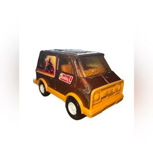 Vintage Buddy L Brown & Copper Van Pressed Steel‎ & Plastic Bubble Window 5"